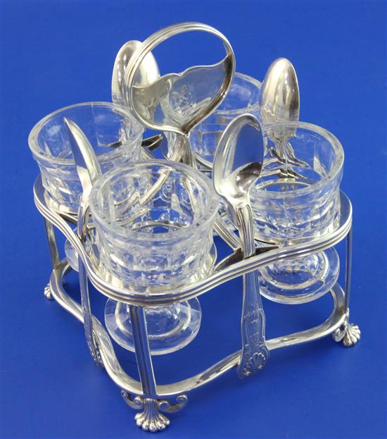 A George IV silver egg cruet, 11.5 oz.